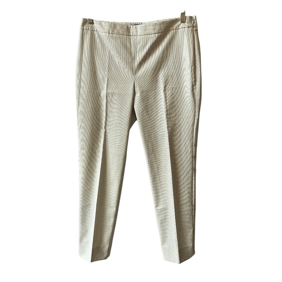 TALBOTS CHATHAM ANKLE PANT 8 STRIPED SLIM LEG SIDE ZIP ANKLE LENGTH COASTAL CHIC - Picture 2 of 11